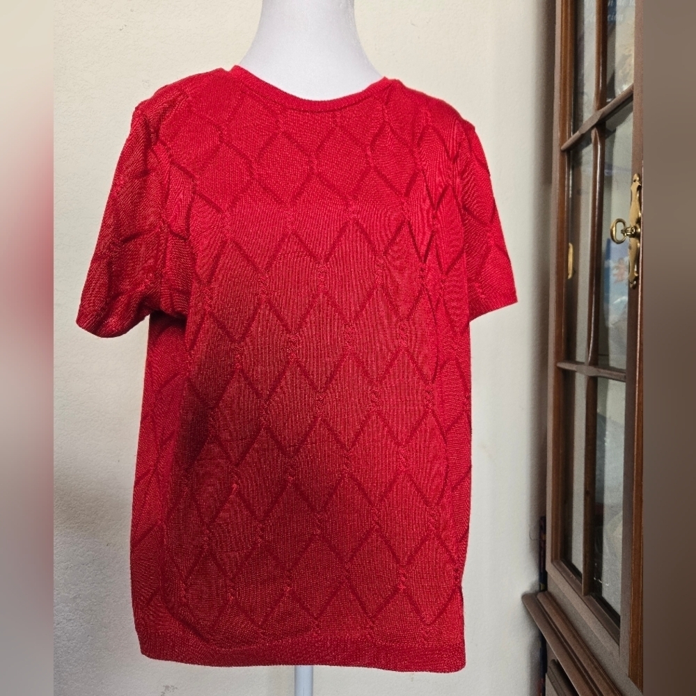 Alfred Dunner Red Women's Short Sleeve Top.Size M petite - Picture 9 of 9